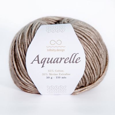 Infinity Aquarelle (2652 DARK BEIGE) 65% хлопок, 35% мериносовая шерсть 50 гр/110 м